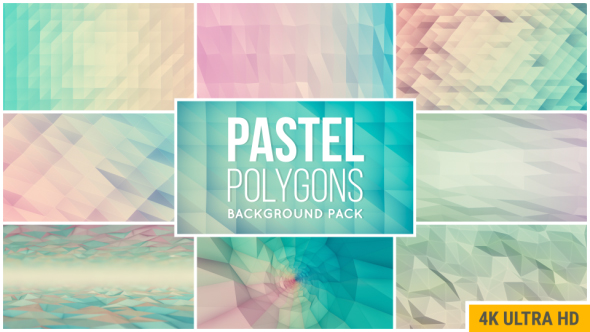 9 animated pastel polygons backgrounds