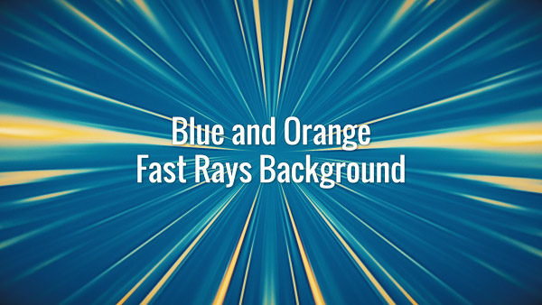 Fast-moving orange lines coming from the center of the blue background.