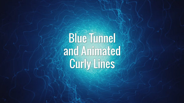 Dark blue wavy electric lines going through the tunnel. Loopable animated video BG.