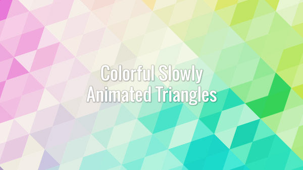 Colorful triangles slowly changing colors. Loopable animated video background.