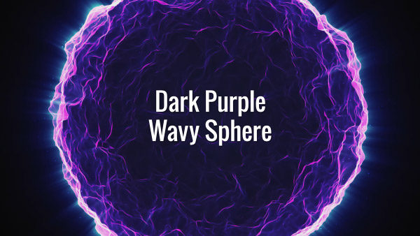 Seamlessly looping animated violet glowing energy sphere and flickering particles