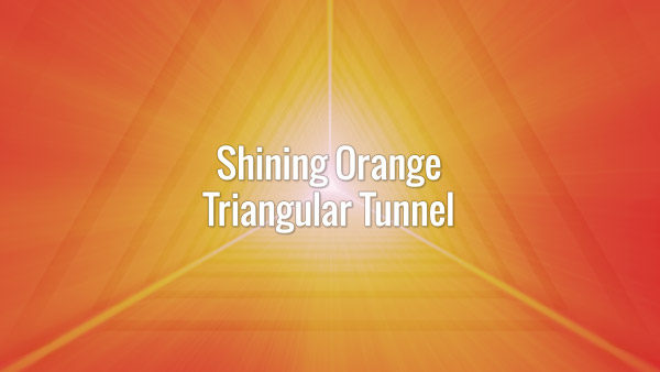 Seamlessly looping fast-moving orange triangles and subtle light rays.