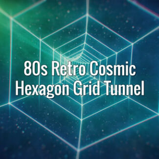 Seamlessly looping green rotating grid tunnel and distant planets in space animated backdrop