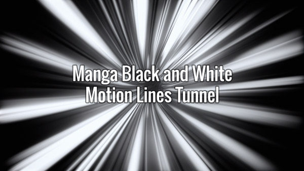 Seamlessly looping fast-moving black and white speed lines in japanese anime style