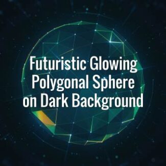 Seamlessly looping multicolored glowing hi-tech plexus globe and rotating lines on dark background