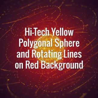 Futuristic seamlessly loopable yellow globe and rotating lines animated background