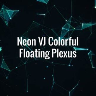 Seamlessly looping floating colorful neon VJ lines, triangles and particles. Animated background.