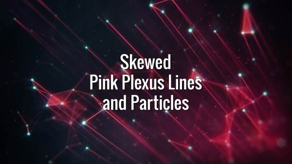 Seamlessly looping floating diagonal pink lines, triangles and particles. Animated background.