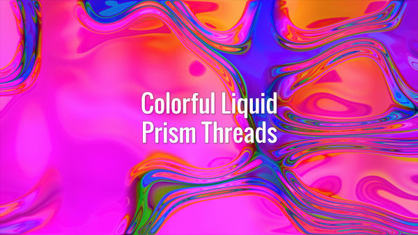 Seamlessly looping iridescent flowing refracting threads on colorful backdrop. Animated background.