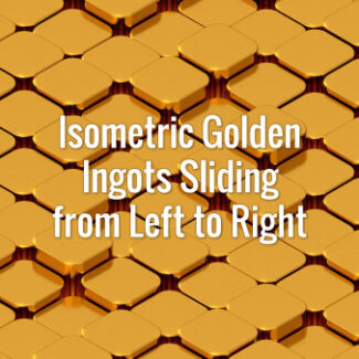 Seamlessly looping isometric oscilating golden cubes moving from top-left to bottom-right corner. Animated background.