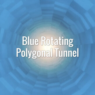 Seamlessly looping blue rotating polygonal tunnel. Animated background.