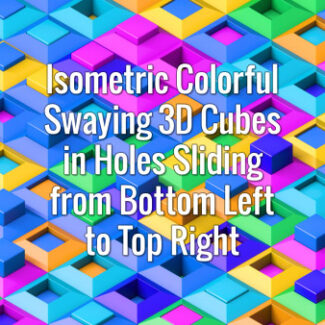 Seamlessly looping multicolored cubes oscillating in holes sliding from bottom left to top right. Animated background.