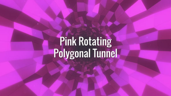 Seamlessly looping rotating pink polygonal tunnel. Animated background.