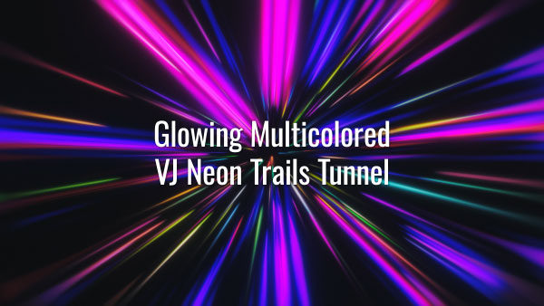 Seamlessly looping vibrant neon lines. Animated tunnel background.